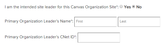 Intender Site Leader Information