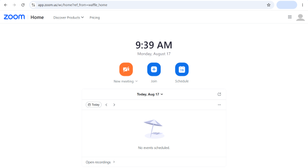 Zoom Landing Page