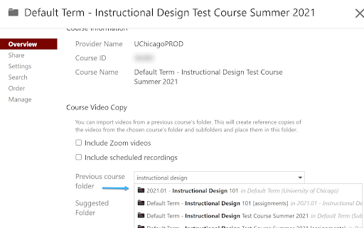 Previous course folder image