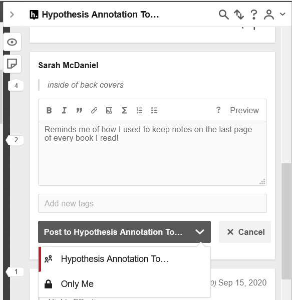 Creating private annotation