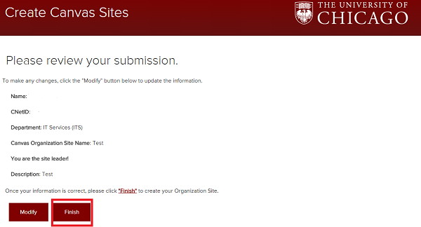 Submission Review Form under Step 3