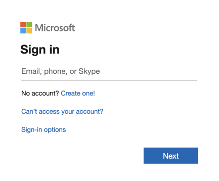 Microsoft Office Login Screen