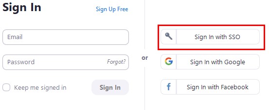 Sign in with SSO button highlighted