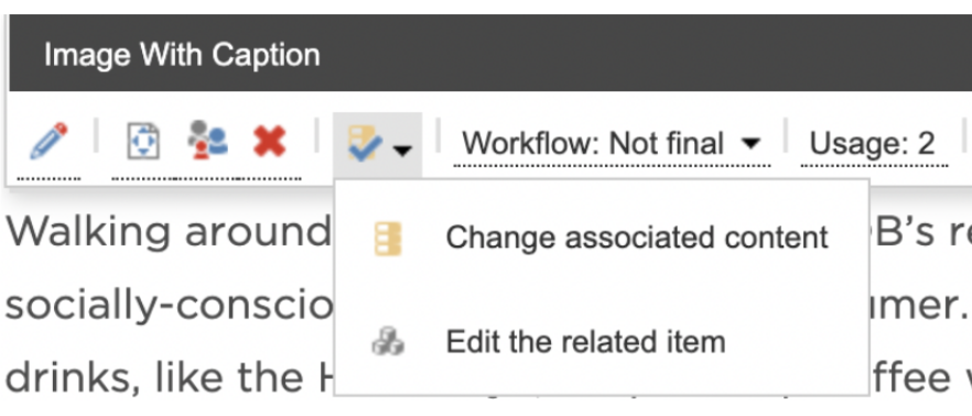 Change Associated Content Icon