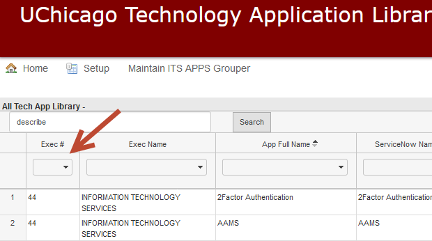 Search options