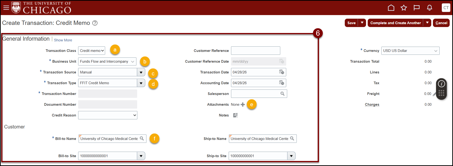 Financial Services and Budget - Create a Chargeback Credit Memo ...
