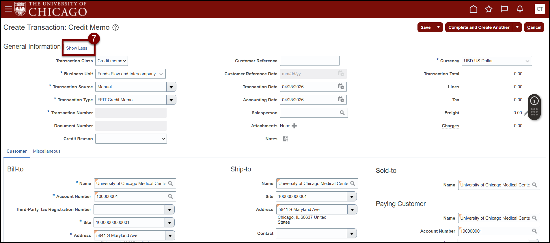 Financial Services and Budget - Create a Chargeback Credit Memo ...