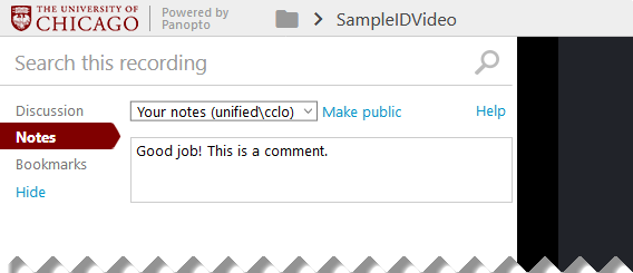 Type comment in textbox and press Enter to save