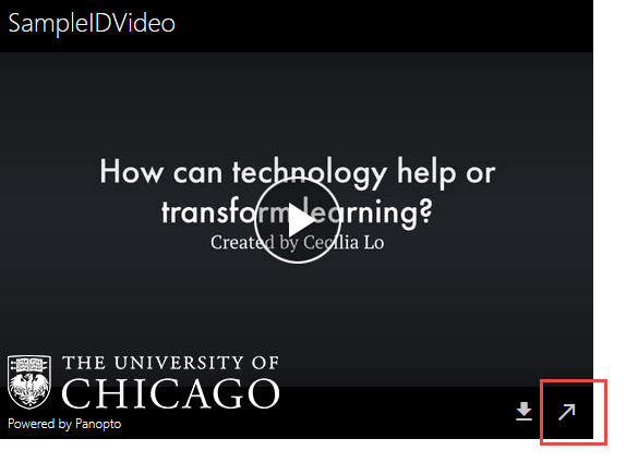 Open video in Panopto