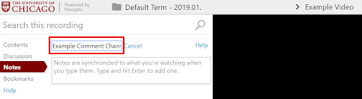 Example comment channel
