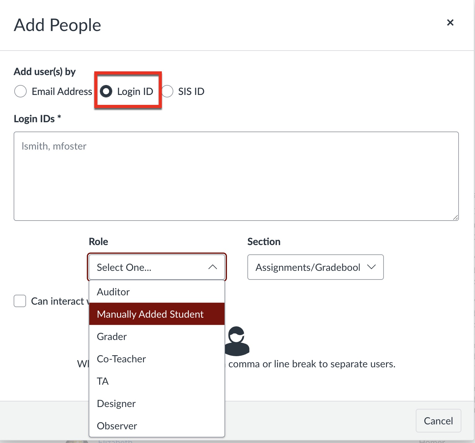 Adding People Editor