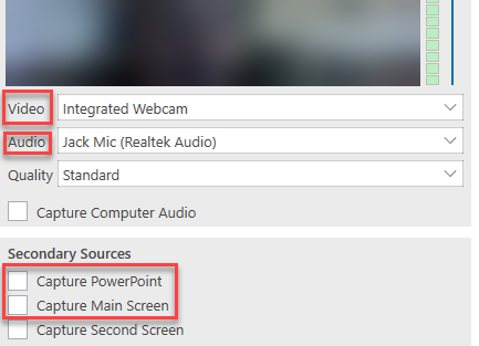 Options for Quick Start