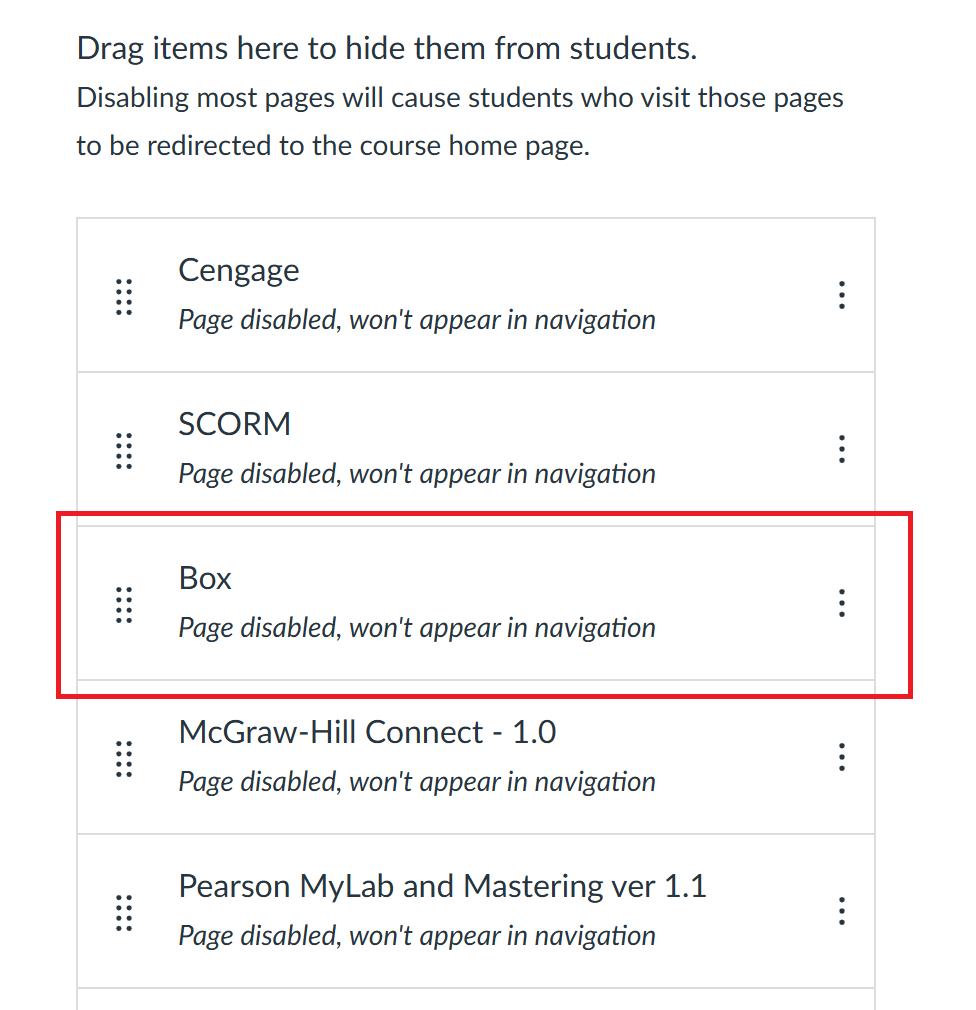 Box tab indicated within lower navigation menu