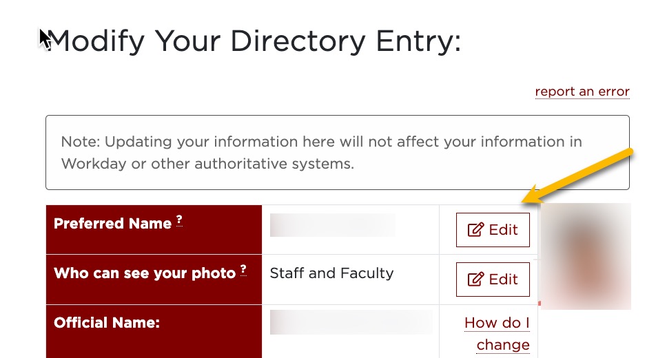 Edit Name Button Highlighted