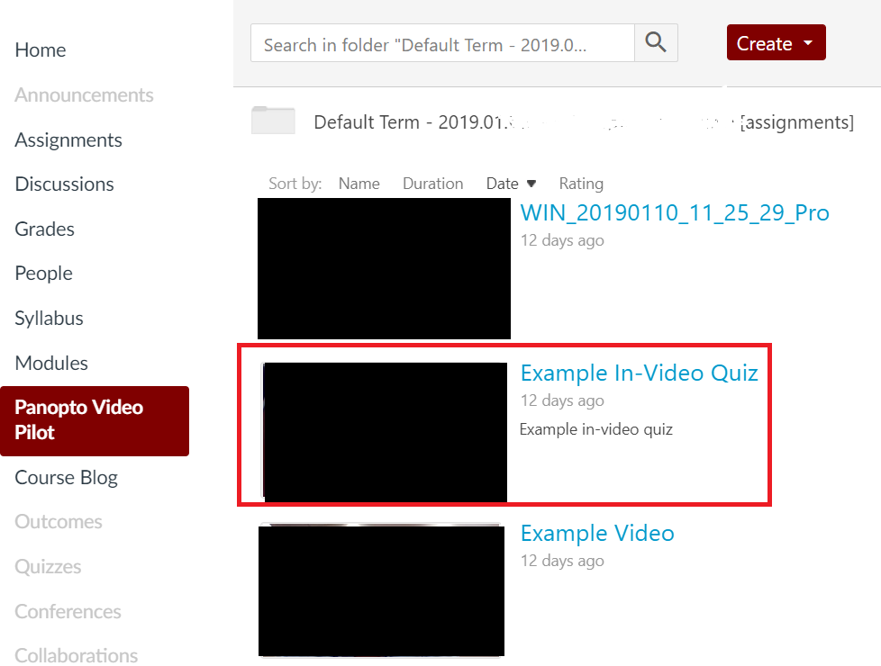 Opening Video in Panopto