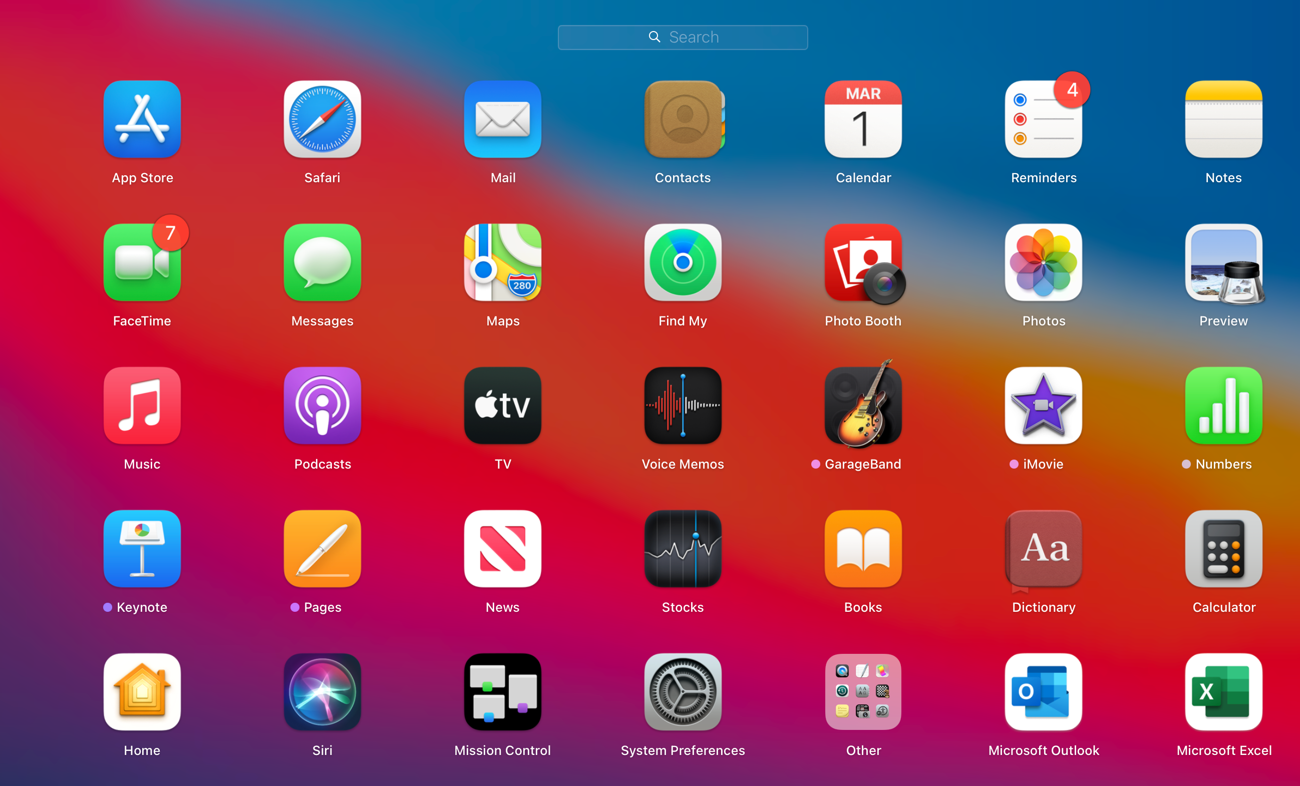Launchpad installed apps