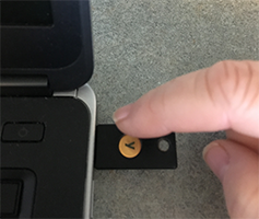 touch circle on Yubi token