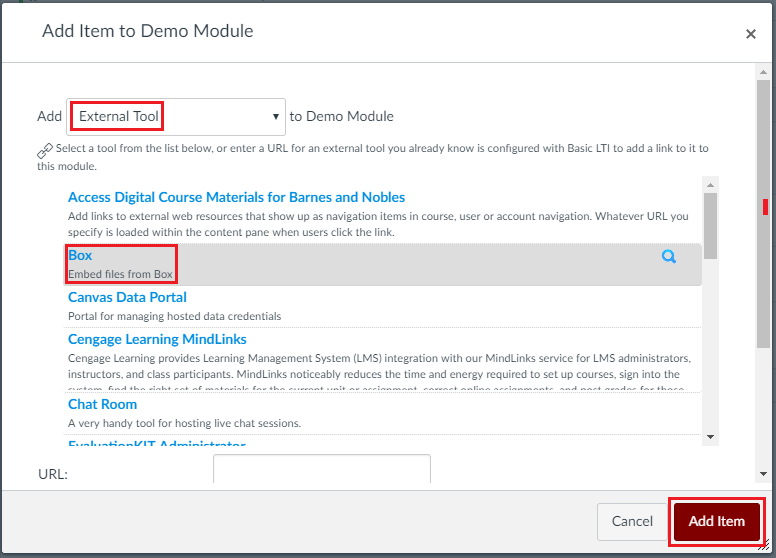 Add Item to Demo Module