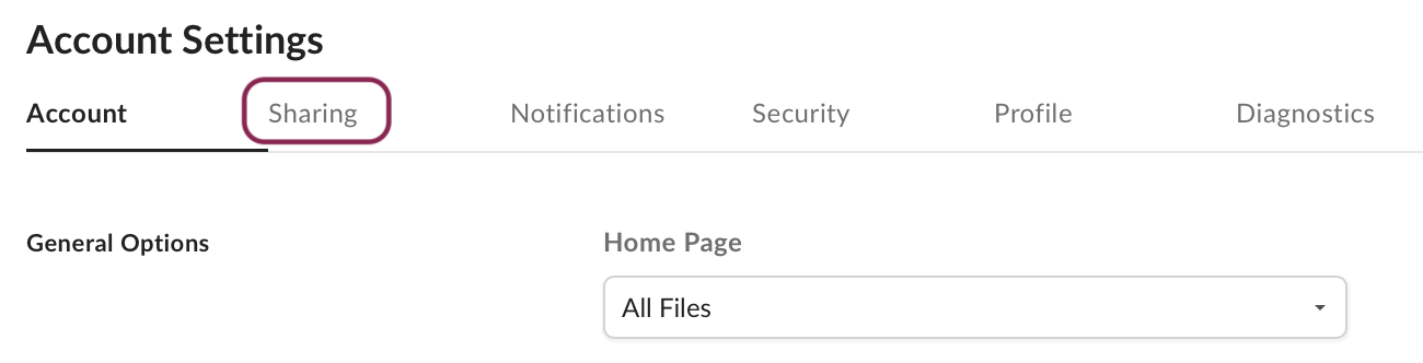File sharing options