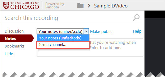 Select Join a channel...