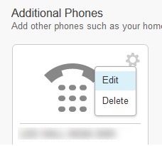 Option to Edit or Delete a Phone Number