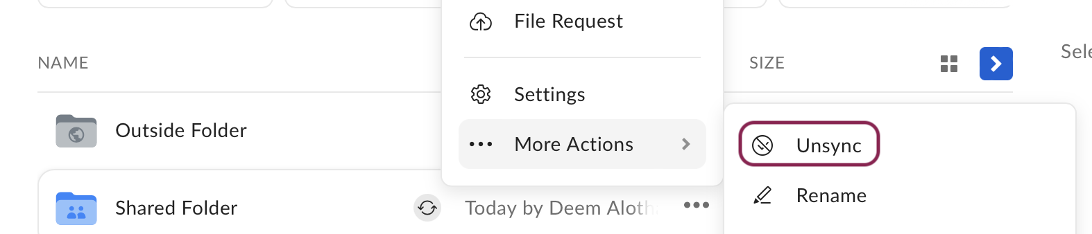 Unsync_howto Unsync Option on Uchicago Box