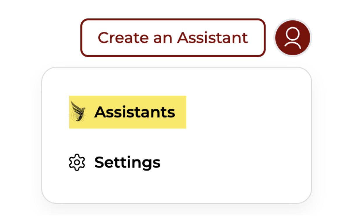 PhoenixAI Assistant on Profile menu