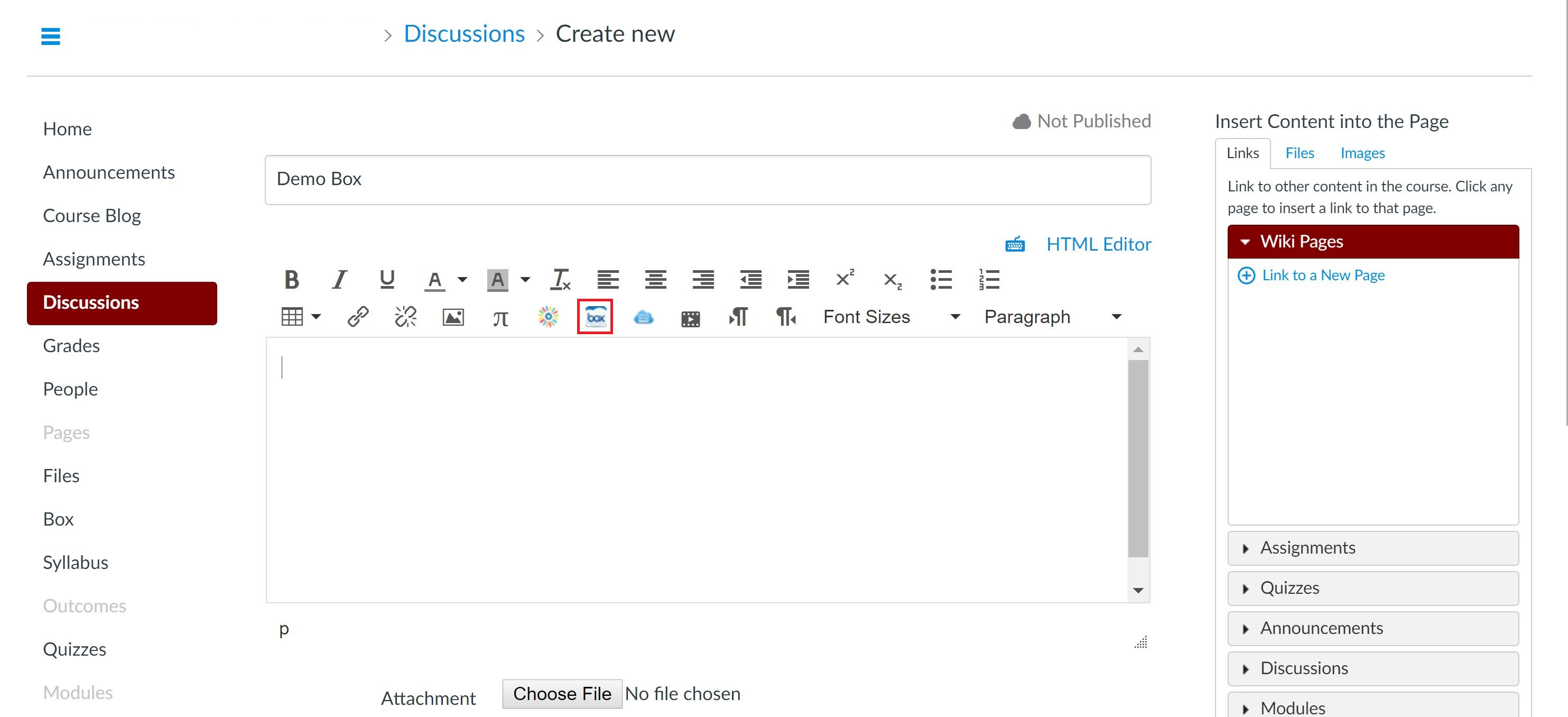 Box Icon in Editing Box