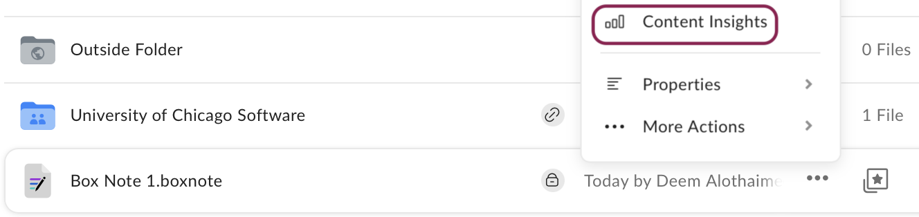 More Actions option using right-mouse click on file