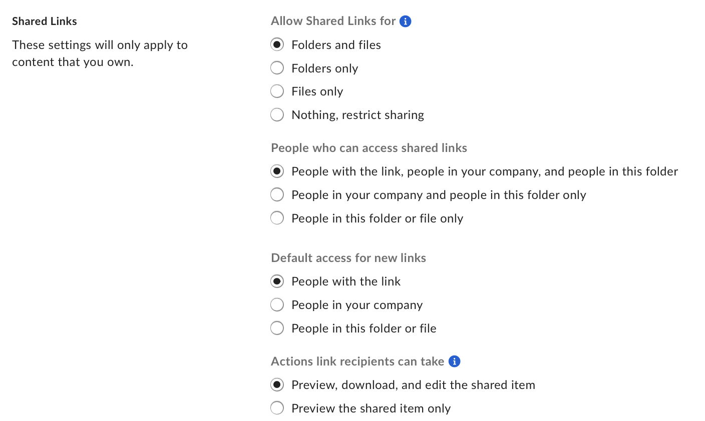 shared linked access options