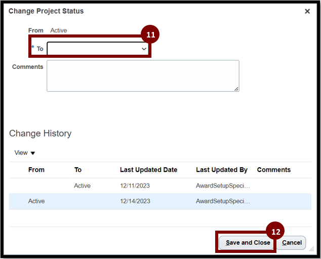 A screenshot of a project status

Description automatically generated