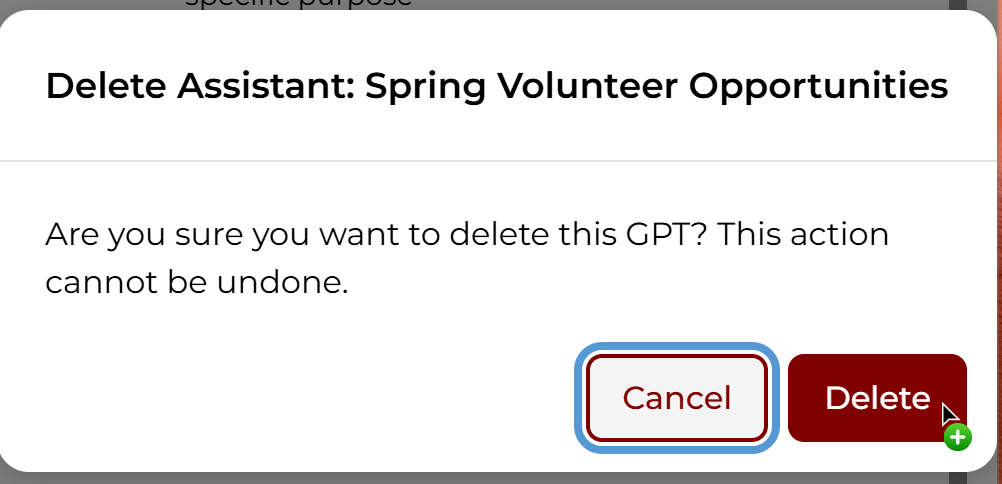 PhoenixAI Delete an Assistant Confirmation PhoenixAI Delete an Assistant Confirmation