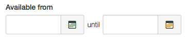 Item Availability Calendar Settings
