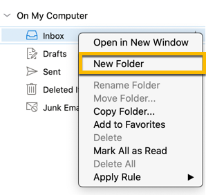 Create New Folder Option