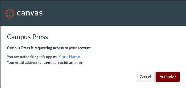 Campus Press Authorization Page