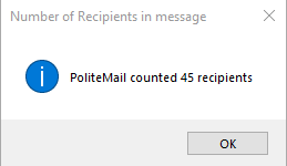Recipient Count Display Window