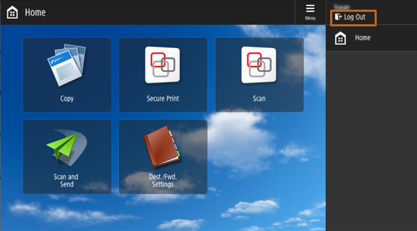 Canon MFP Log Out Button