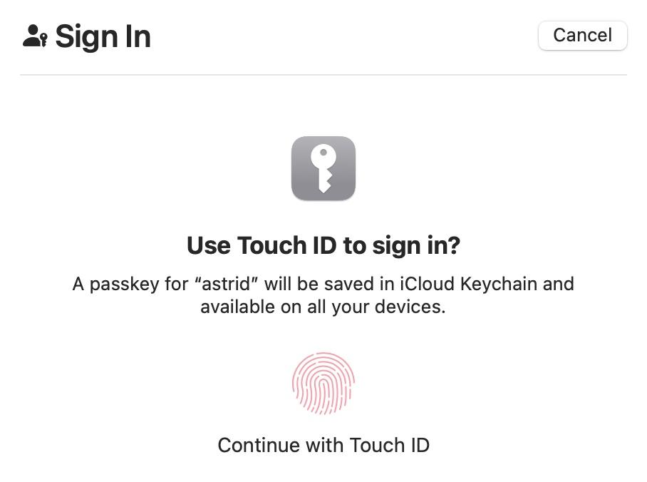 login with touch id