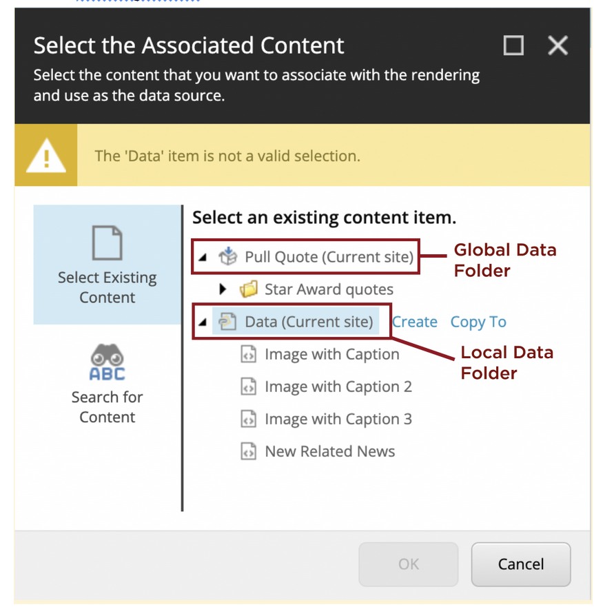 Component in Local Data Folder