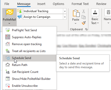 Scheduled Sends Message Option