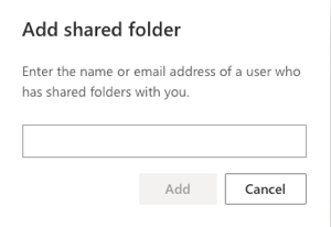Add shared folder name option