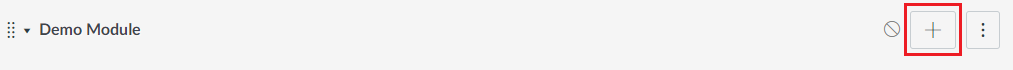 Plus Button in Demo Module