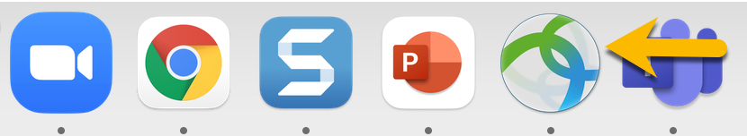 cvpn icon on the docked app toolbar