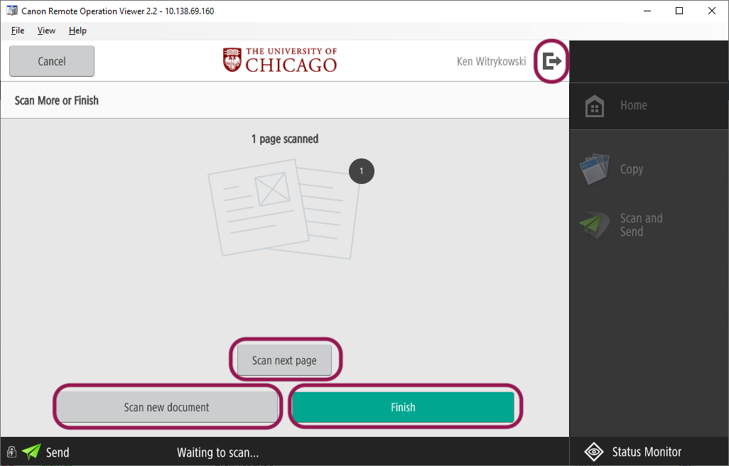 Scan completion options